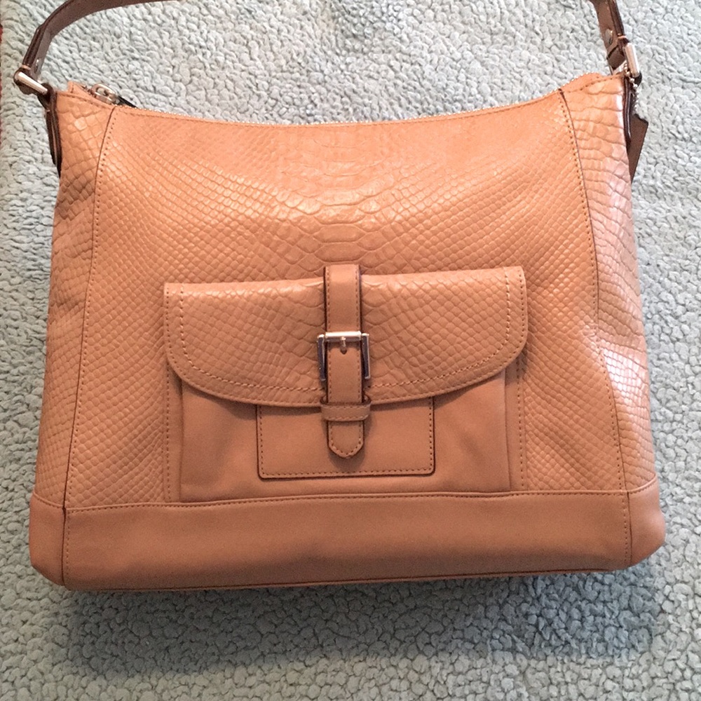 Coach Charlie hobo, camel~color, 12 3/4” length x 10 3/4” high x 3 1/4” wide